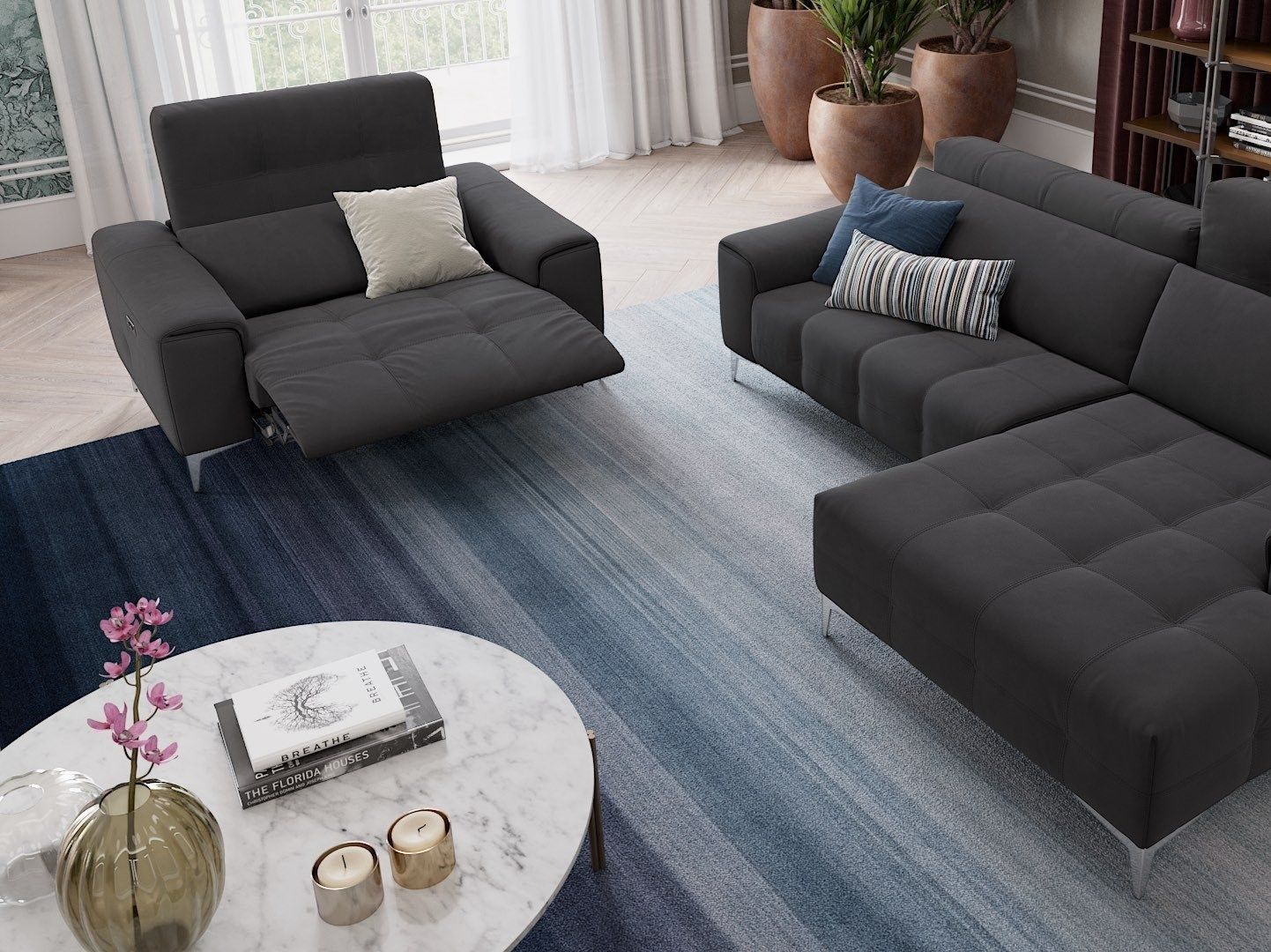 Тканевое кресло с подставкой для ног Sofanella Саленто ARCH-00104876 - Вид №4