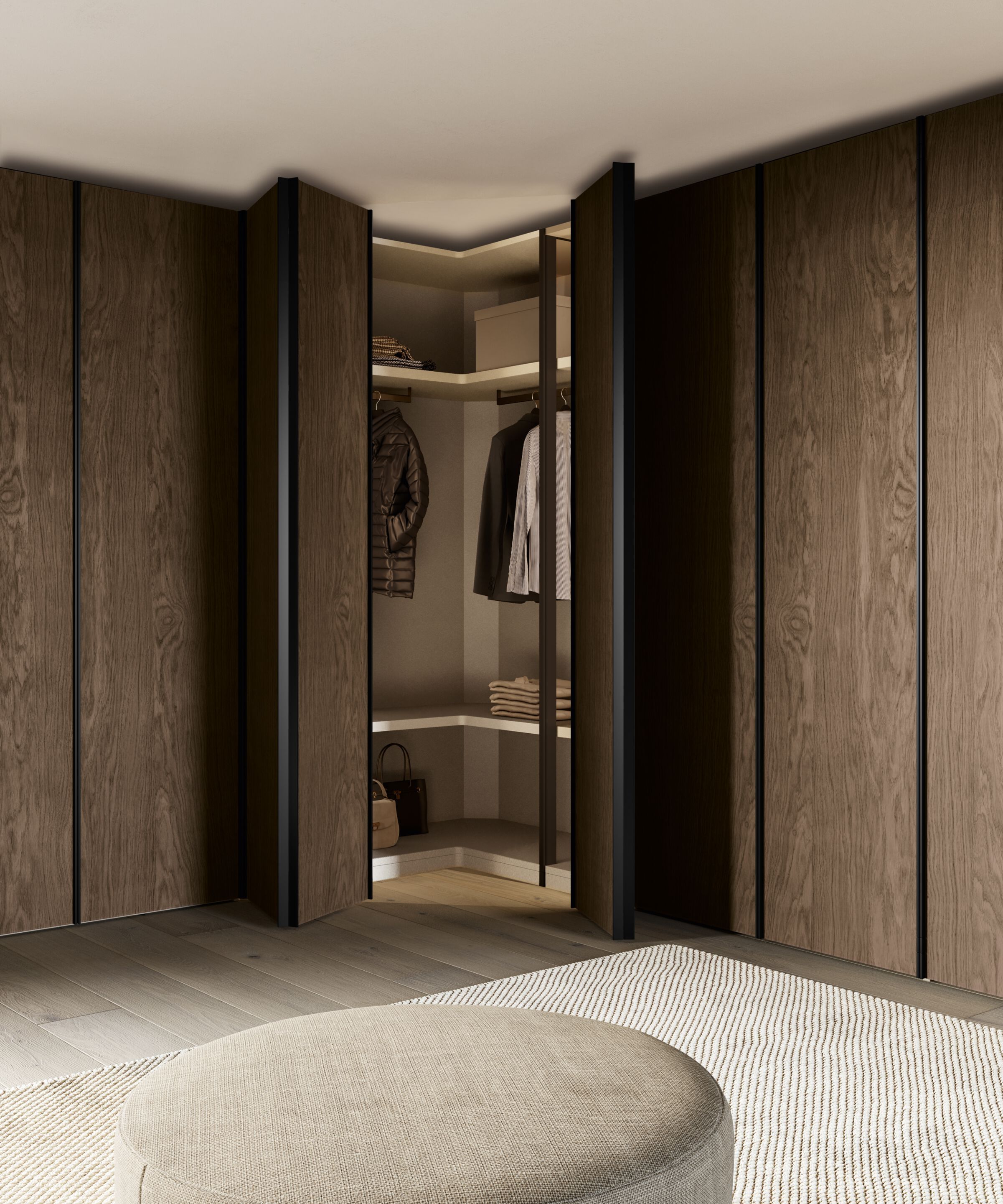 Секционный шкаф с распашной или складчатой дверью из дерева Dall'Agnese Wardrobe Collection ARCH-00070426 - Вид №1