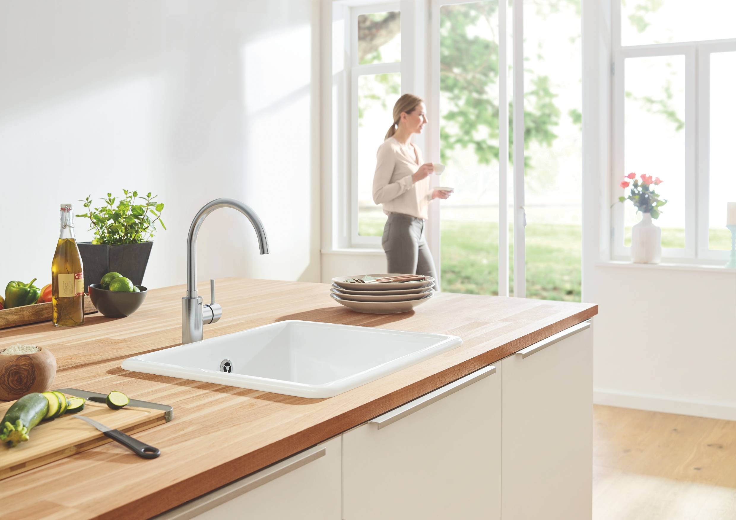 Смеситель для кухни GROHE Concetto New с высоким изливом, суперсталь (32661DC3) - Вид №2