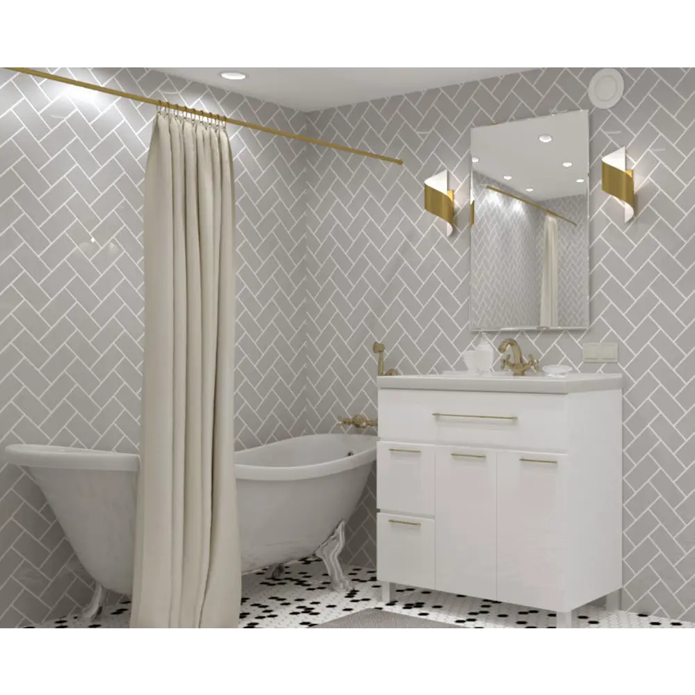 Штора для ванной комнаты «La perla» 180х200 см цвет бежевый WESS STLM-2057532 - Вид №6