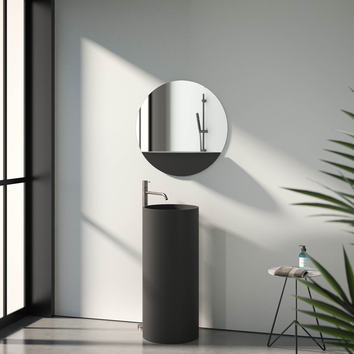 BY 0562 Зеркало с металлической полкой 60 cm EVOFORM Shadow - Вид №5