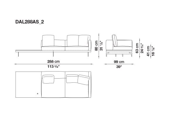 3-местный тканевый диван с полуостровом B&B Italia док ARCH-00061121 - Вид №201