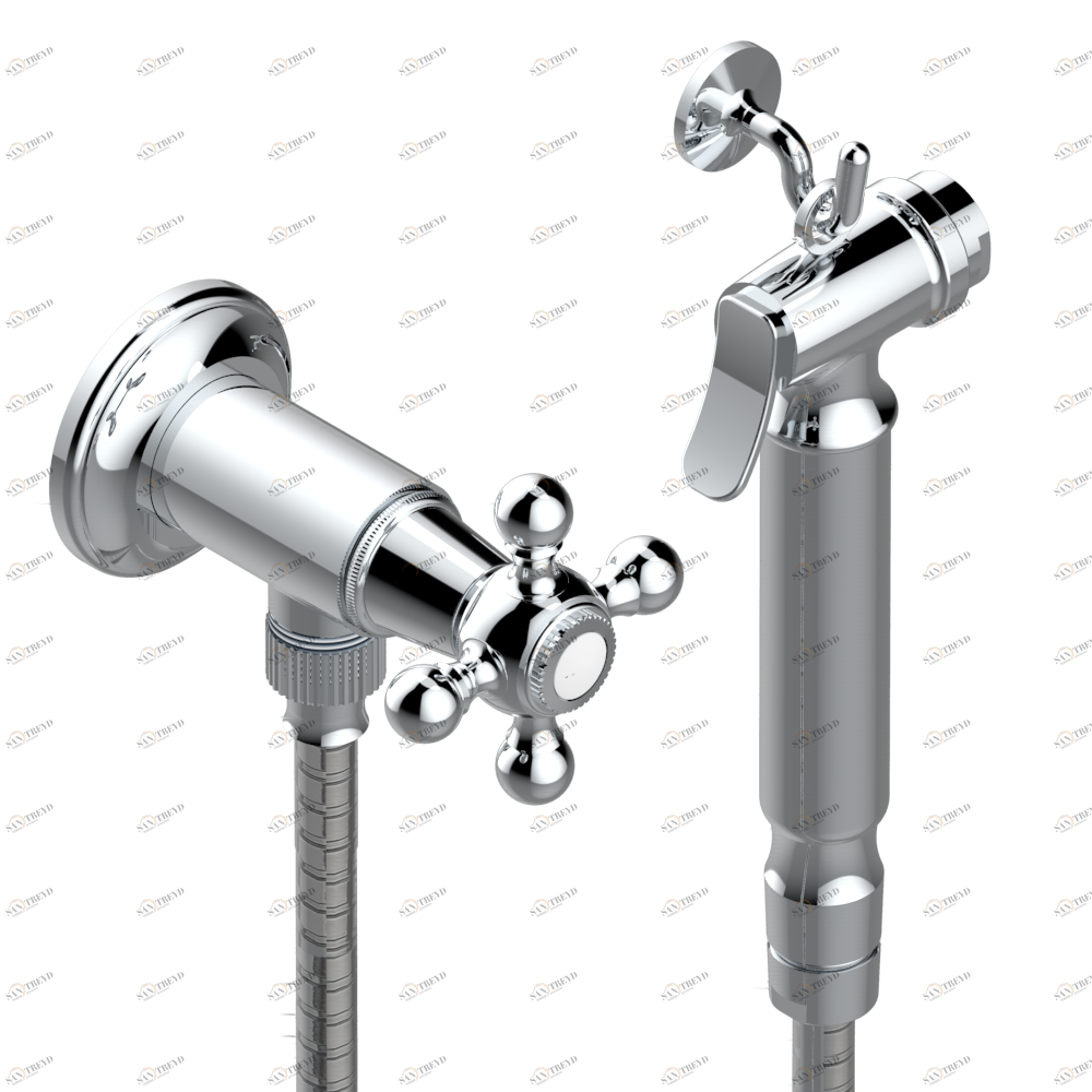 G08-5840/8 Душ гигиенический: вентиль, 1.25 м шланг, крючок, вывод для душа и лейка с клапаном (возможны только следующие покрытия A02, B01,C01, D03, E02, F01, G01,G02) Thg-paris Pompadour Хром G08 5840/8 A02 CAT.A