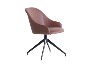 Тканевый мягкий поворотный стул с подлокотниками