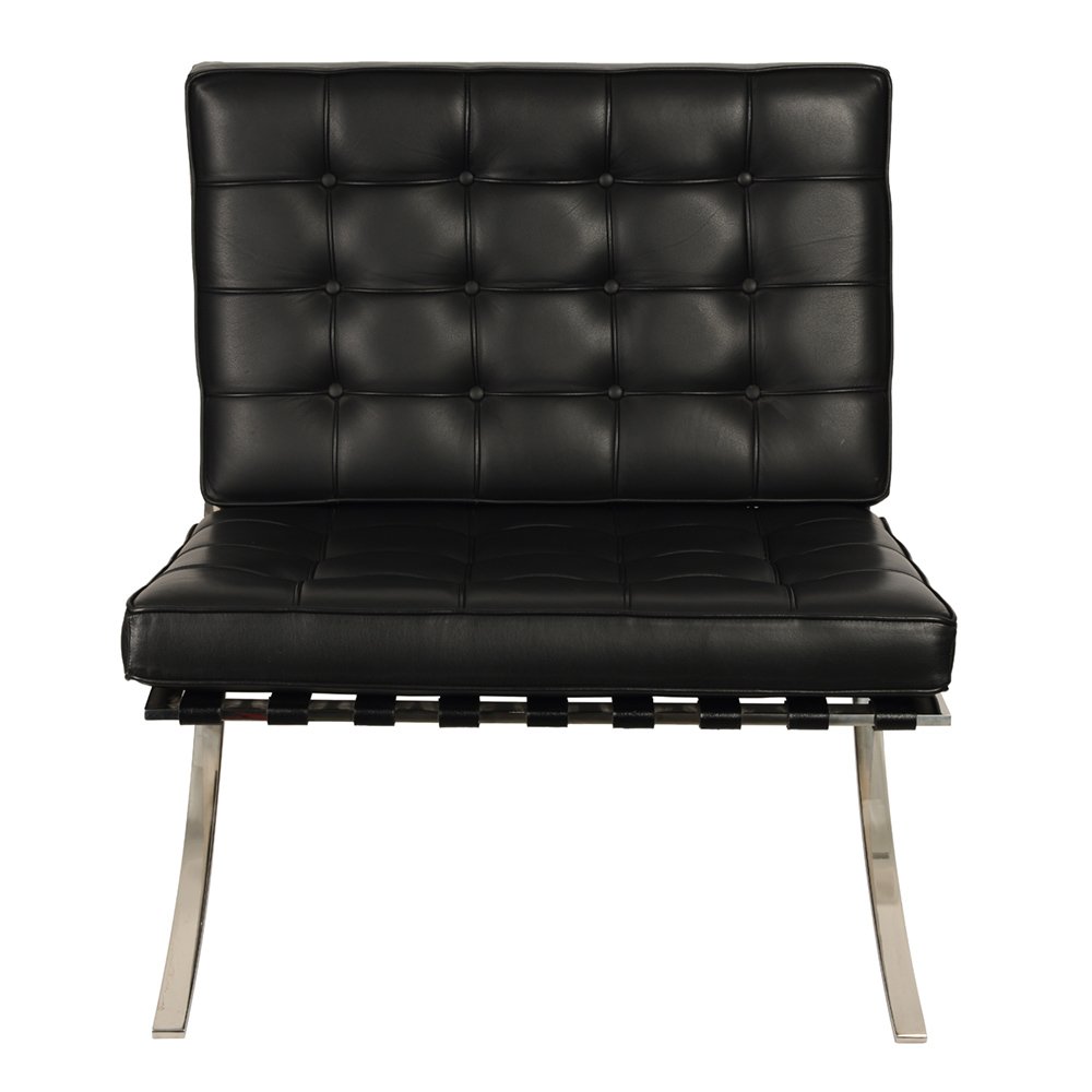Кресло черное дизайнерское со стежкой Barcelona Style Chair SOHO DESIGN ДИЗАЙНЕРСКИЕ, BARCELONA 131536 Черный  - Вид №1