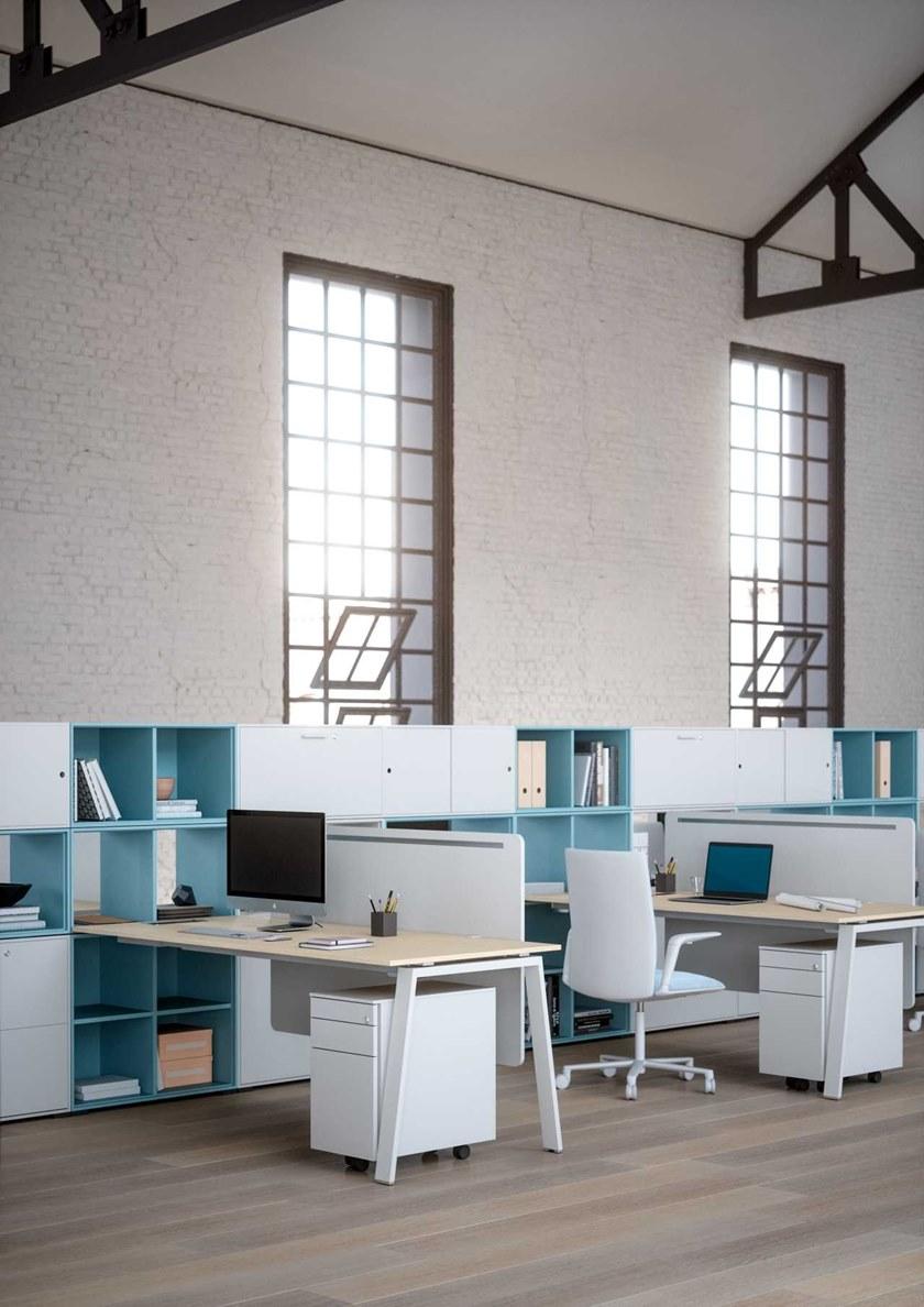 Bralco Рабочее место из меламина с разделительными панелями со встроенной полкой Take off sun-id-1432120 - Вид №1