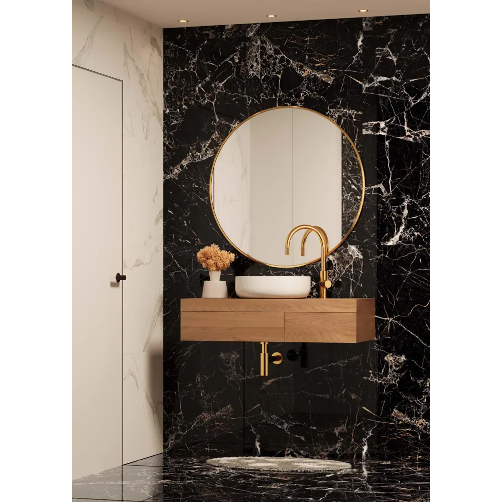 Керамогранит ARCADIA CERAMICA Torino Black - глянцевый черный 60x120 см 89396422 High Gloss STLM-1394656 - Вид №6