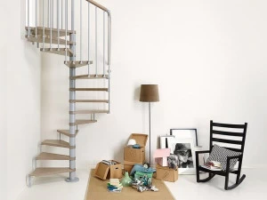 Fontanot Винтовая лестница из стали и дерева с квадратным планом в комплекте Pixima