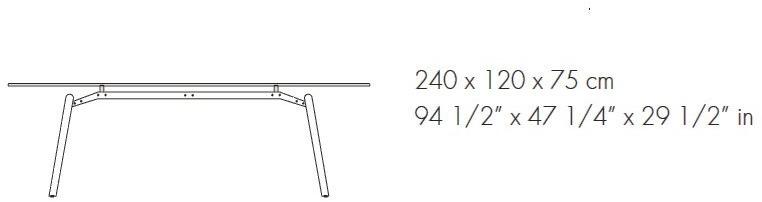 Bralco Стол для совещаний из лакированного прямоугольного дуба Rail sun-id-1414253 - Вид №2