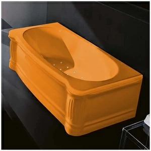 Ванна Gruppo treesse New Classic STA-V677C-SX-OZ оранжевая с аэромассажем прямоугольная левая  с золотой фурнитурой