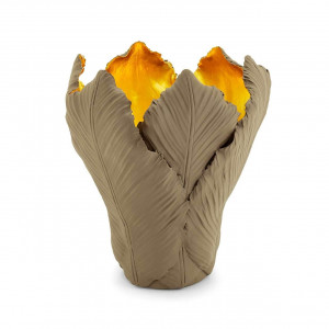 300054-B1 ABHIKA ПОДСВЕЧНИК ТЮЛЬПАН BIG BROWN/GOLD
