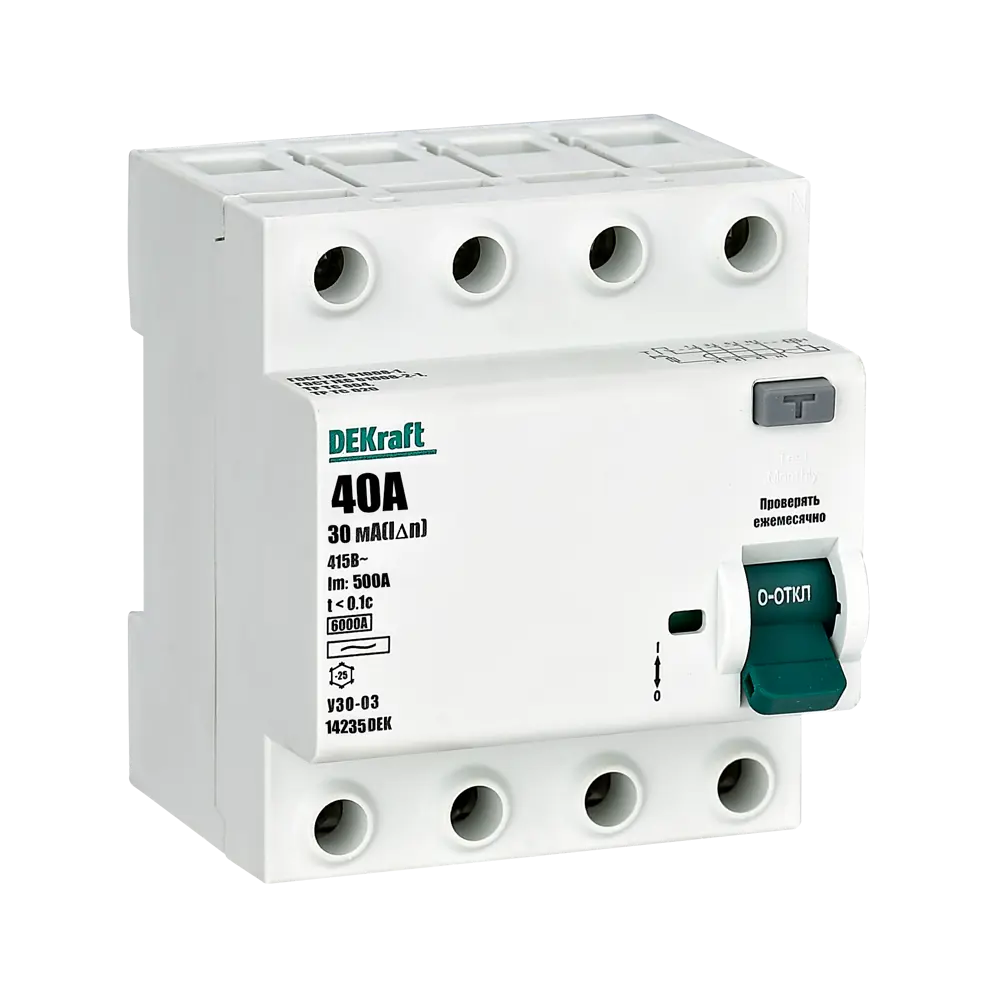 DEKraft УЗО 4-полюсное 40А с защитой от утечки тока 84509406 STLM-0050983