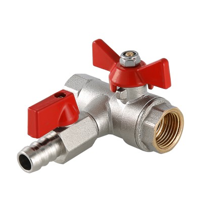 VT.248.N.04 Кран шаровой с обратным клапаном и дренажом Valtec 1/2" 