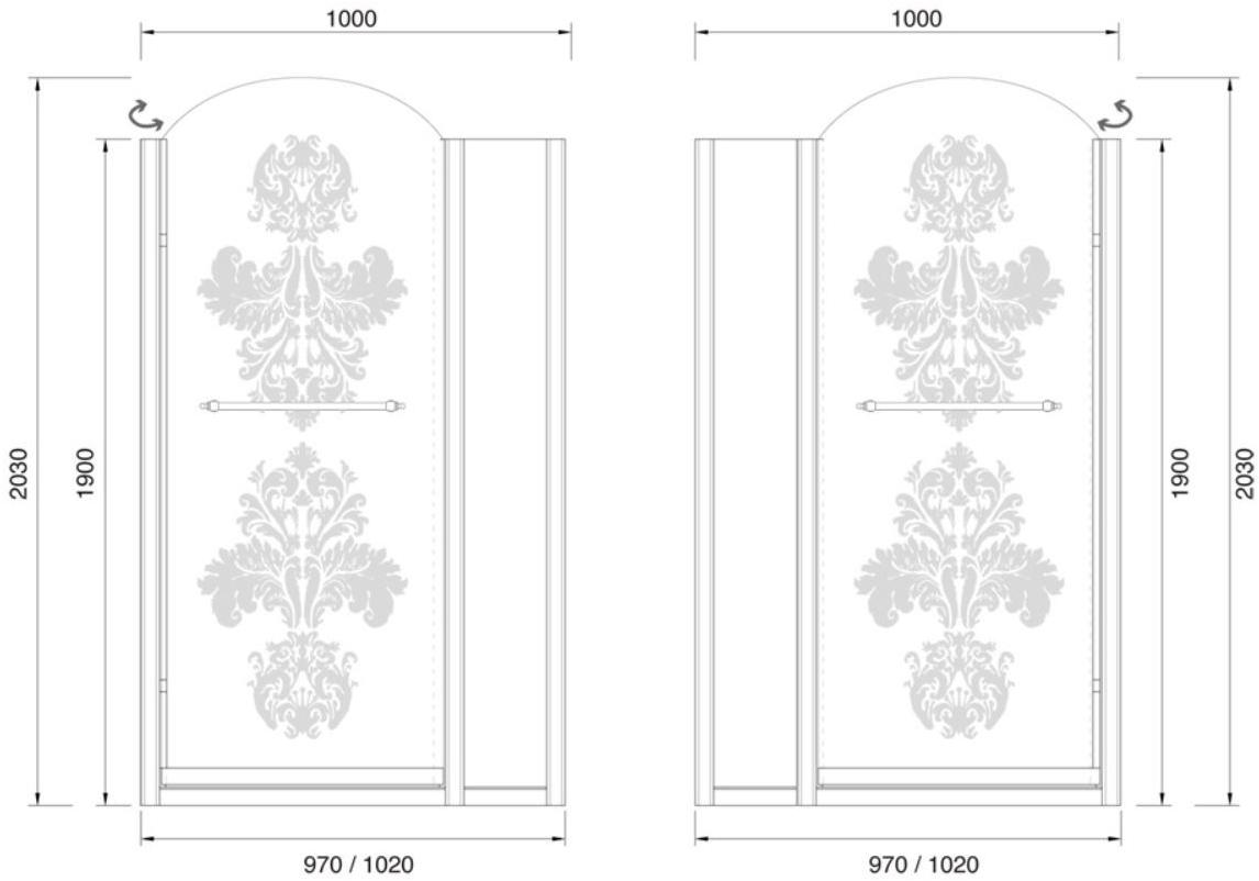 Gentry Home Душевая кабина стеклянная с распашной дверцей Arcadia sun-id-1490354 - Вид №3