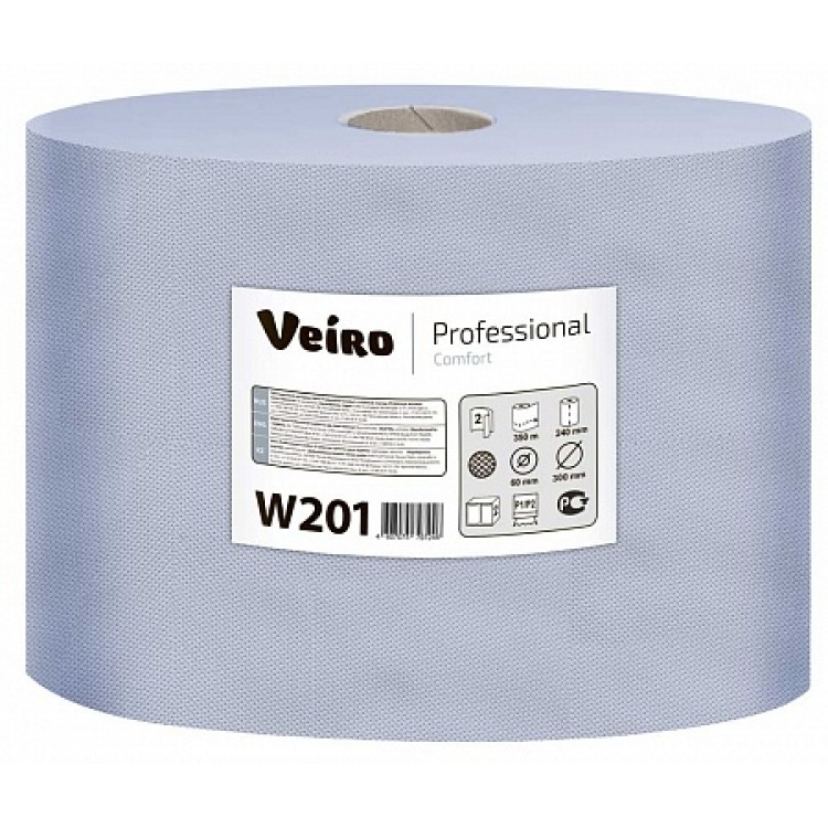 W201 Veiro Протирочная бумага рулонная Veiro Professional Comfort W201 2-слойная 2 рулона по 350 м 