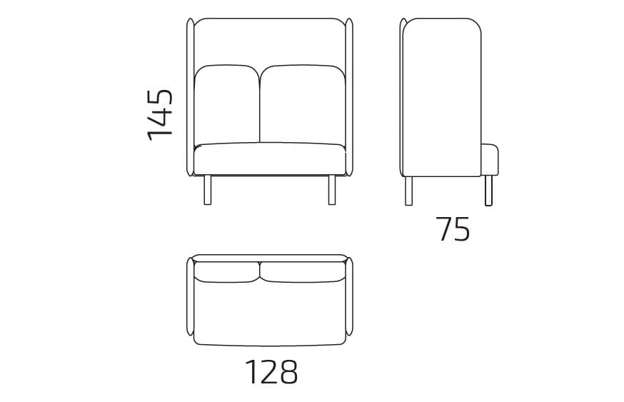 2-местный диван с высокой спинкой Intuit by Softrend август ARCH-00121702 - Вид №9