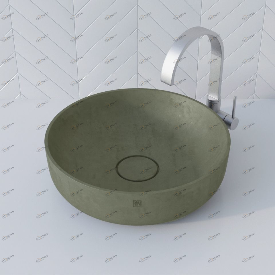 WB603OLIVKOVYJ Накладная раковина на столешницу  круглая BetOn 