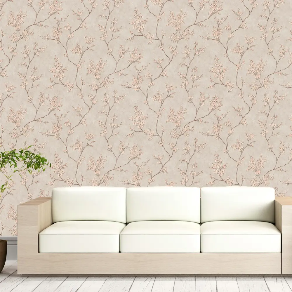 Обои флизелиновые Московская обойная фабрика Сакура бежевые 1.06 м 4038-2 STLM-2071986 - Вид №3