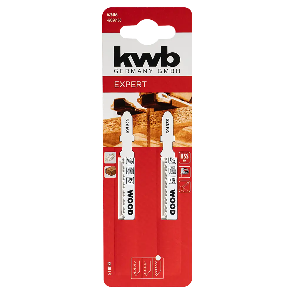 Пилка для электролобзика по дереву и пластику KWB 626165 чистый рез, 2 шт STLM-2047709 - Вид №3