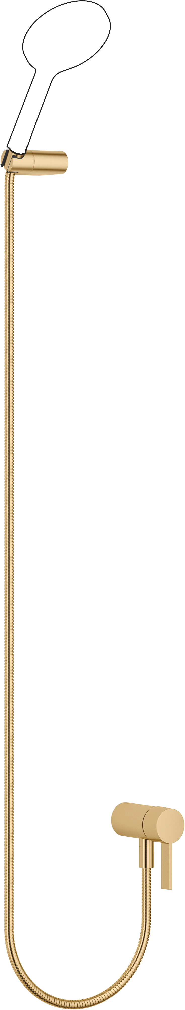 Однорычажный смеситель скрытого монтажа со встроенным душем с ручным душем без ручного душа - матовая дюрабрасс (23-каратное золото)