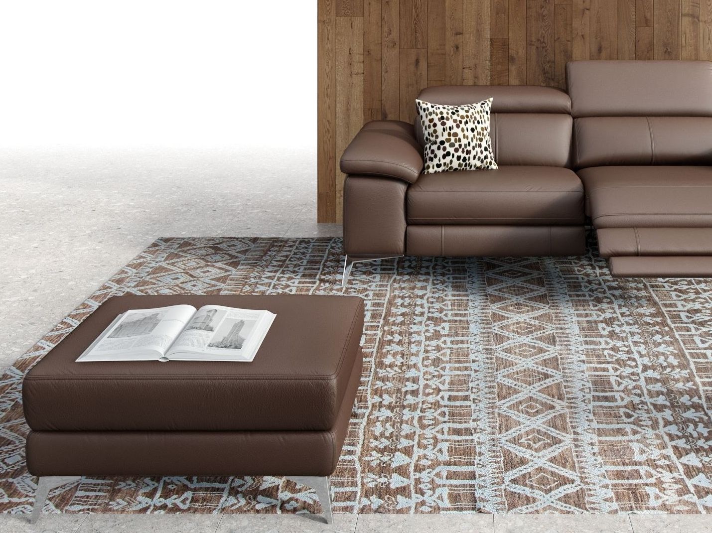 Кожаная мягкая подставка для ног Sofanella MILANO ARCH-00028331 - Вид №3