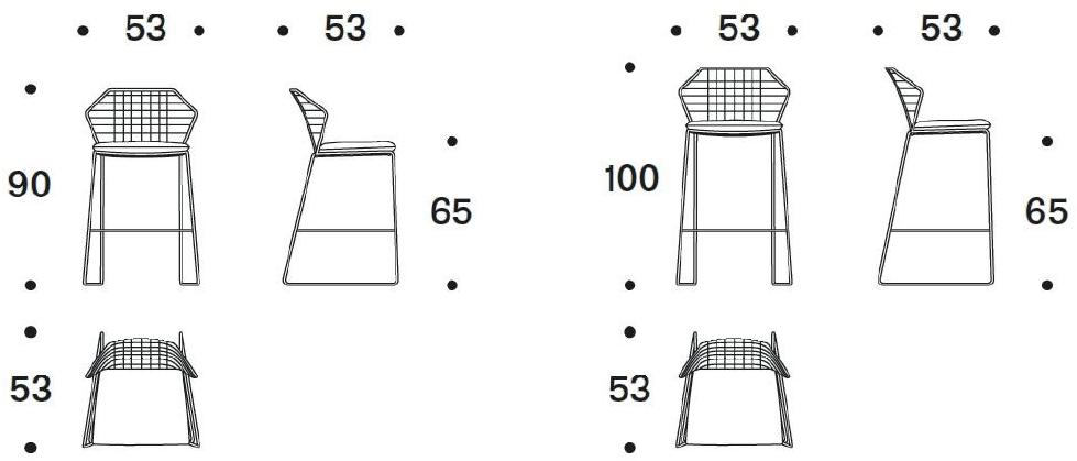 Saba Italia Высокий садовый табурет из ткани и полиэтиленовой веревки New york soleil sun-id-1430585 - Вид №4
