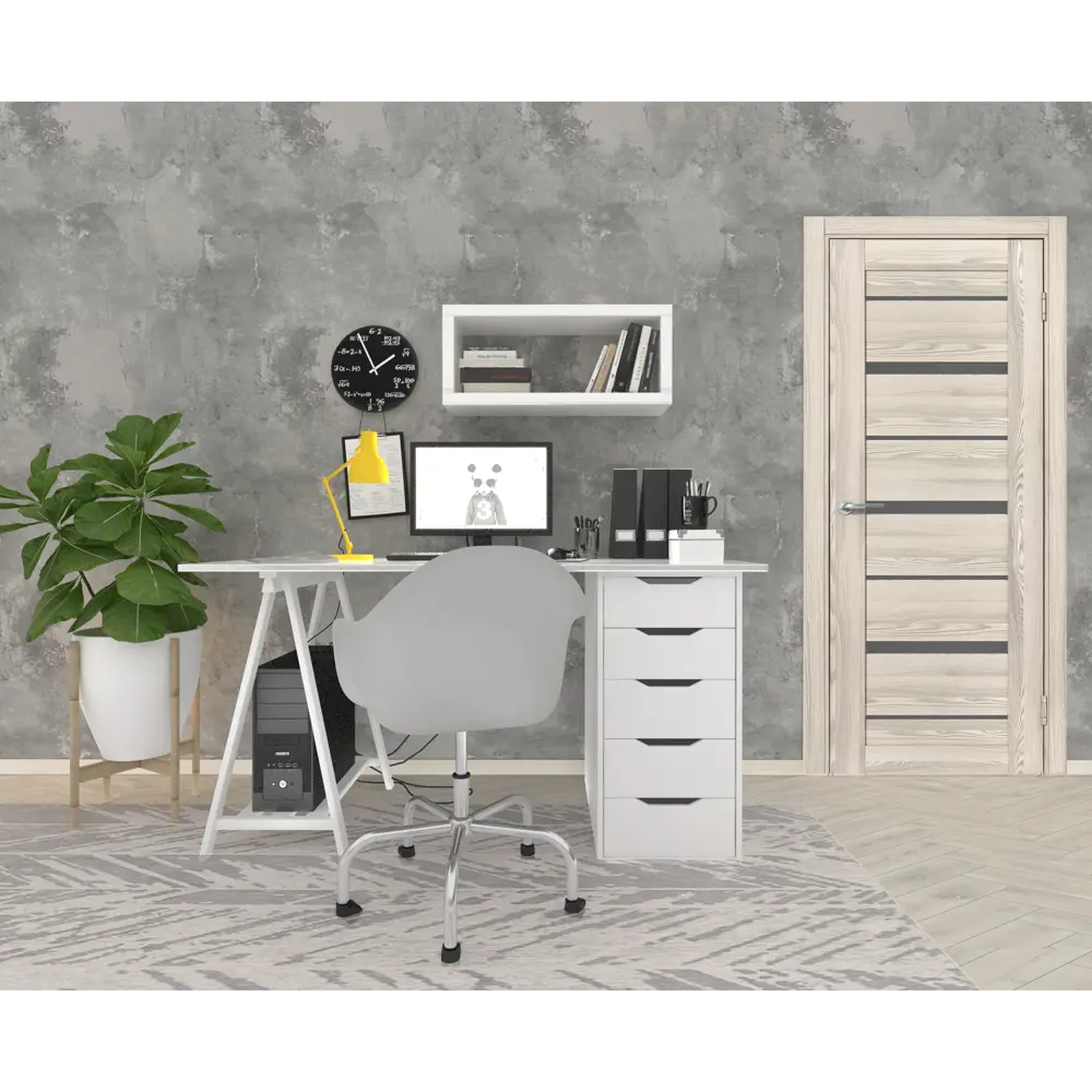 Комплект двери Верано остекленная 90x200 см ПВХ цвет ривьера крем с добором 200 мм PORTIKA STLM-2055945 - Вид №1