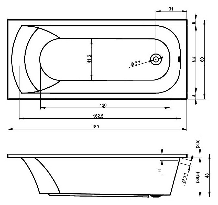 BB6400500000000 Ванна Riho Miami Santreyd - Вид №2