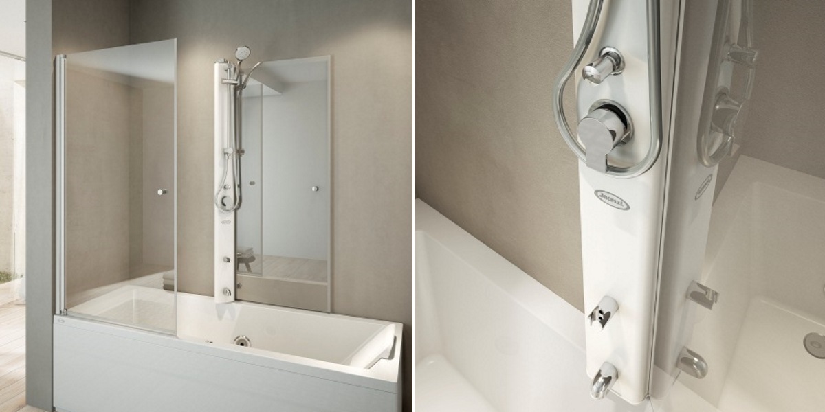 Душевое ограждение с колонной Mix 80 9448-458A Sx Jacuzzi 9448458ASX - Вид №1