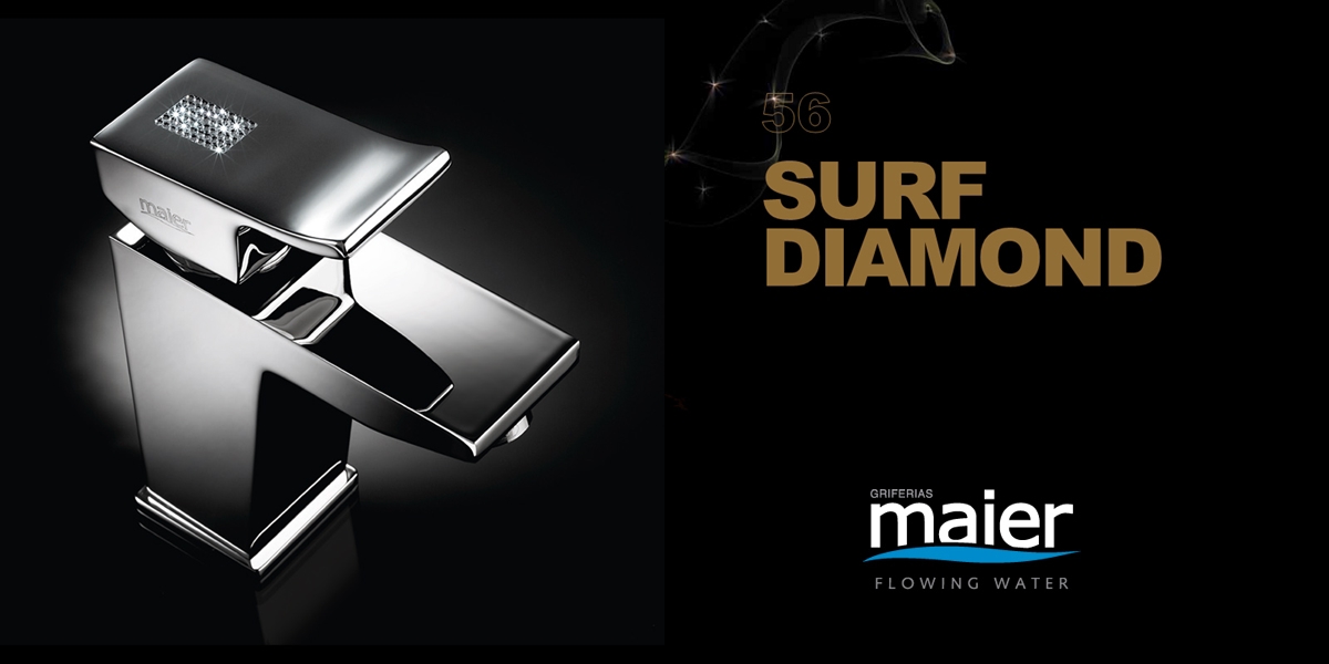 Однорычажный смеситель для раковины с клапаном клик-клак 56.004C MAIER SURF DIAMOND 56004C - Вид №1