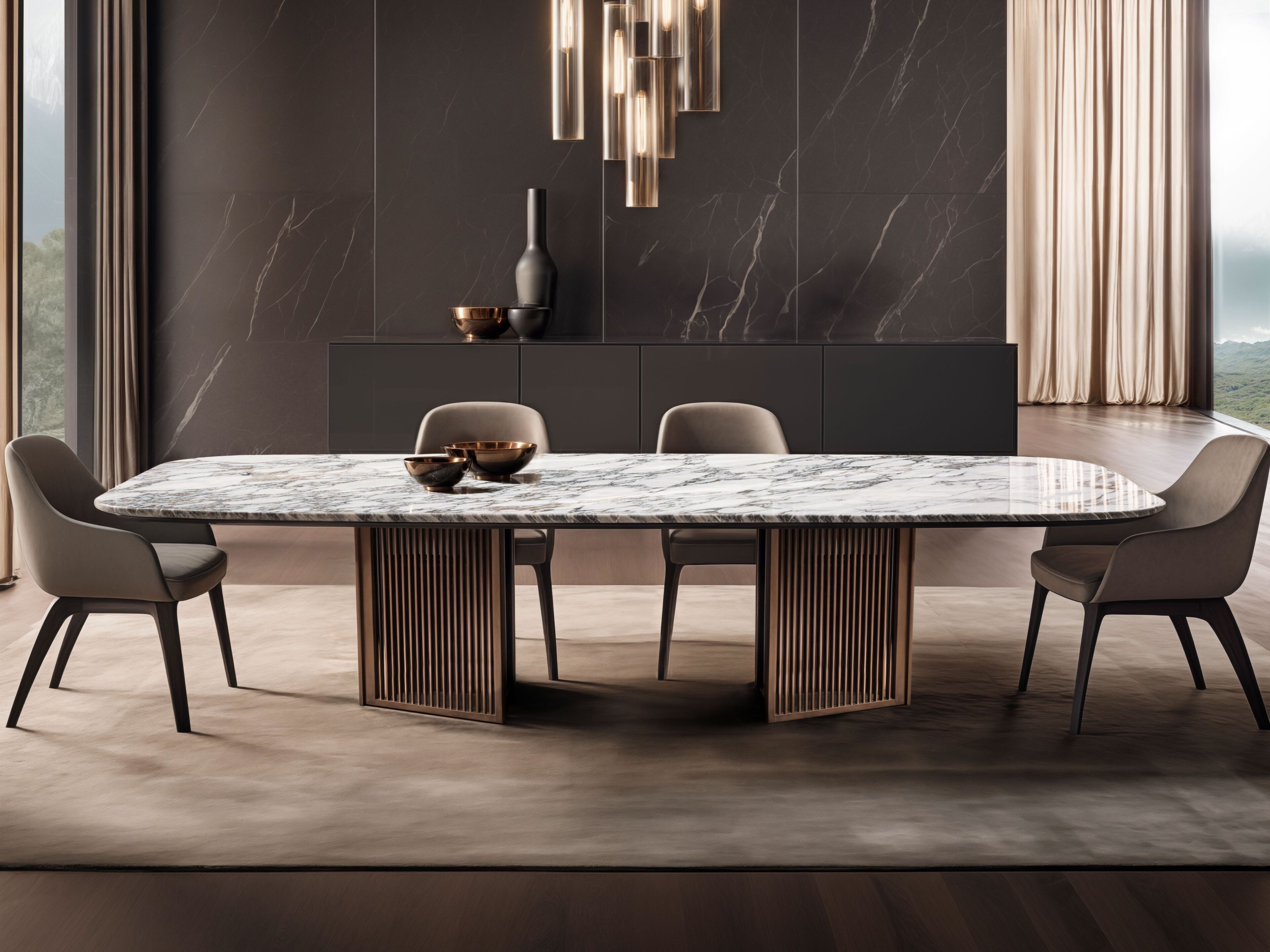 Мраморный бочковый стол Wayne Enterprises Home Collection WE-082 ARCH-00016844