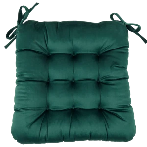 Подушка для стула Бархат 40x36x6 см цвет изумруд