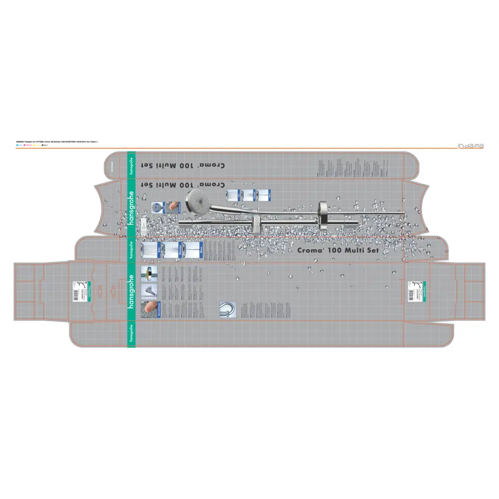 Душевой гарнитур Hansgrohe Croma 100 Multi 3 режима цвет хром 12301214 STLM-2013146 Без серии - Вид №2