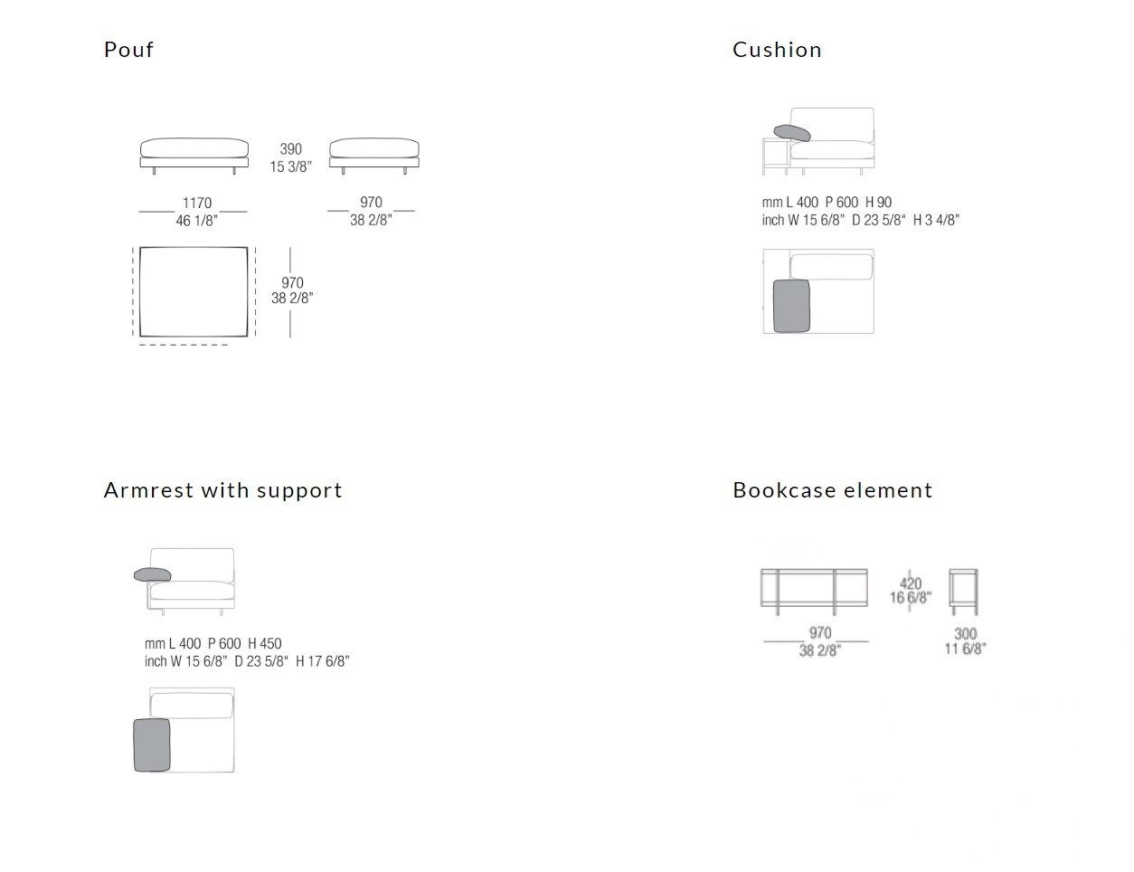 Угловой диван из ткани MisuraEmme ARGO ARCH-00053272 - Вид №19