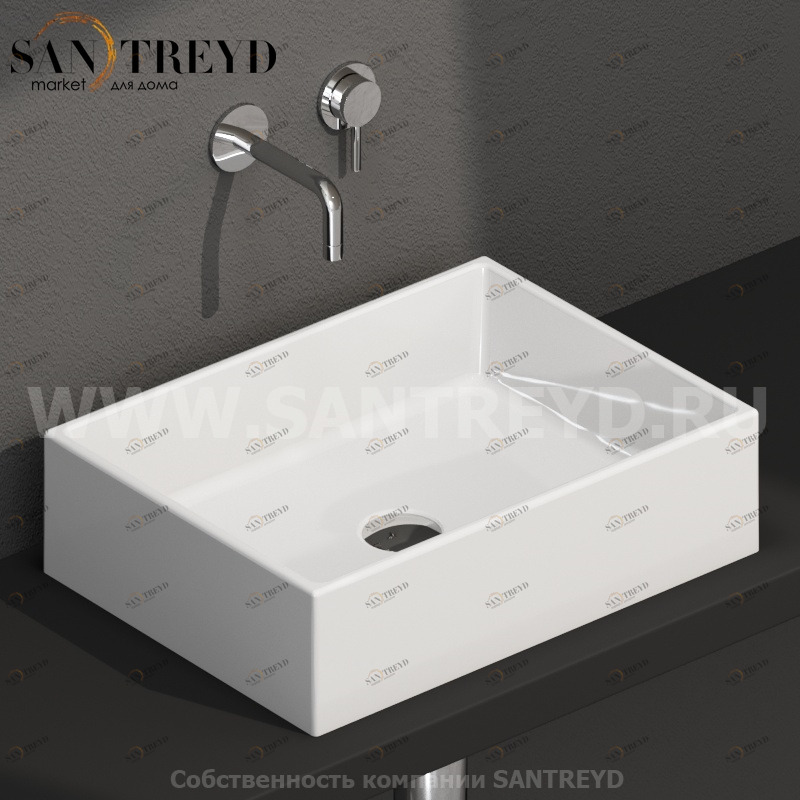 FO050BI Накладная раковина на столешницу  прямоугольная Ceramica Globo 