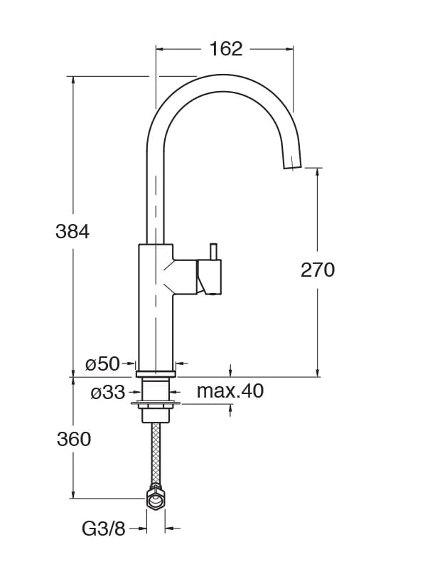 Однорычажный смеситель для раковины CRISTINA Rubinetterie зеленый триколор ARCH-00087236 - Вид №2