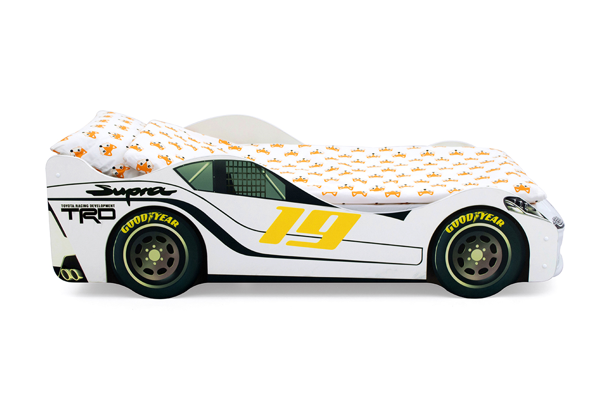 Детская кровать-машина белая "Супра" БЕЛЬМАРКО  00-3873170 Белый Santreyd  - Вид №4