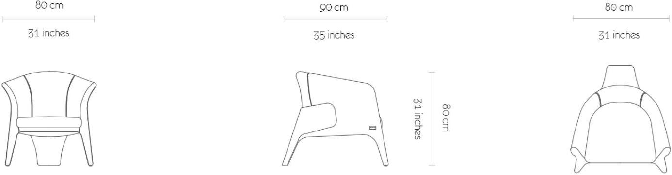 MORADA Кресло с обивкой из ткани с подлокотниками  Mille ac  - Вид №4