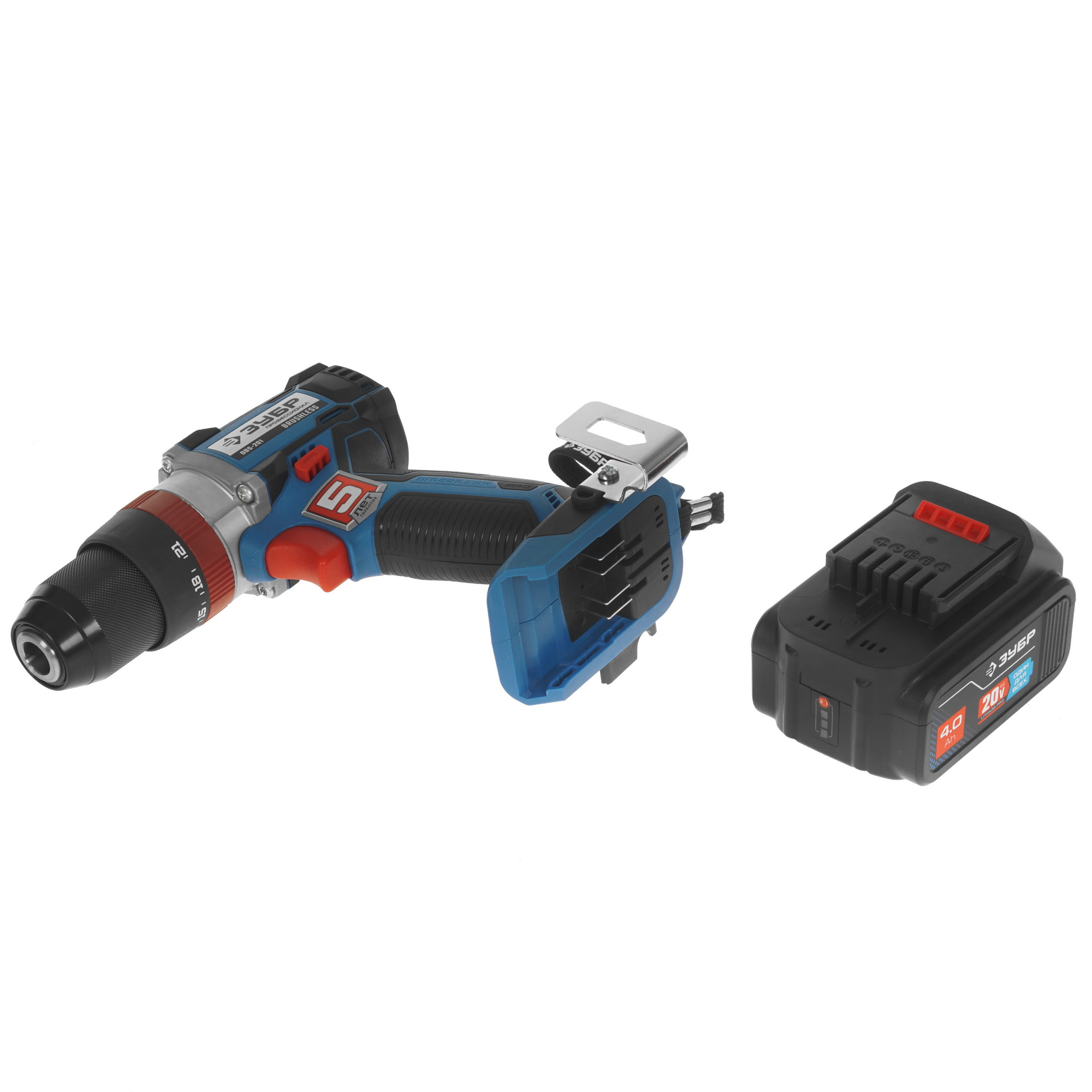 Дрель-шуруповерт Зубр DBS-201-42 BL 20V MAX PRO 5370928 STDN-0043930 - Вид №4