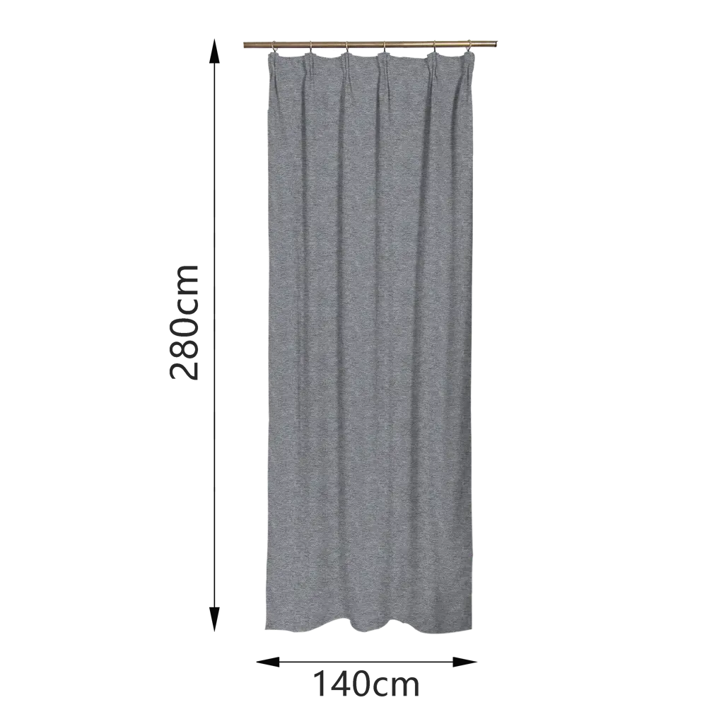 Штора на ленте Inspire Saorsa 140x280 см цвет серый STLM-2049873 - Вид №2