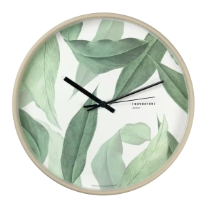 Часы настенные Troykatime «Зелёные листья» ø30 см