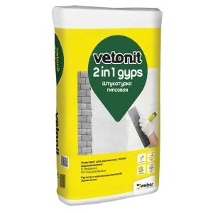 Штукатурка гипсовая Vetonit 2 в 1 Гипс 30 кг