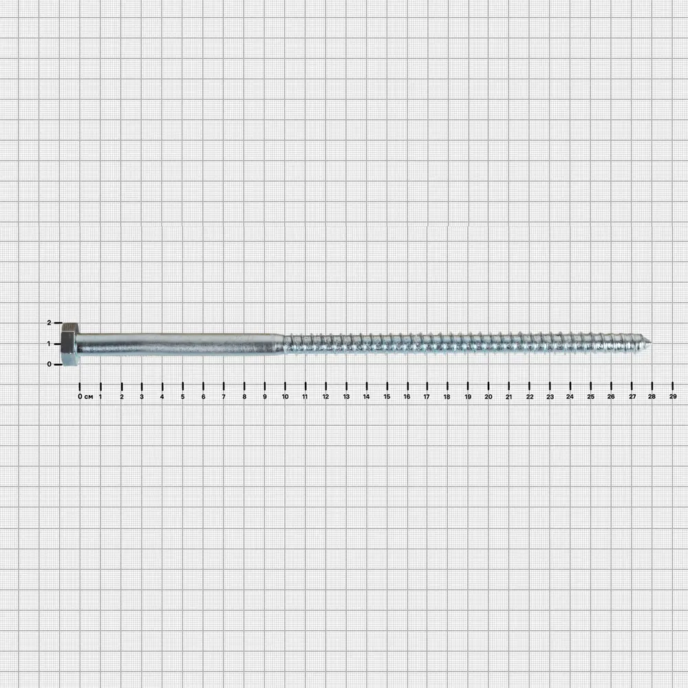 Болт сантехнический DILWIS оцинкованный 12×280 мм с шестигранным шлицем 89384846 STLM-1572513 - Вид №3