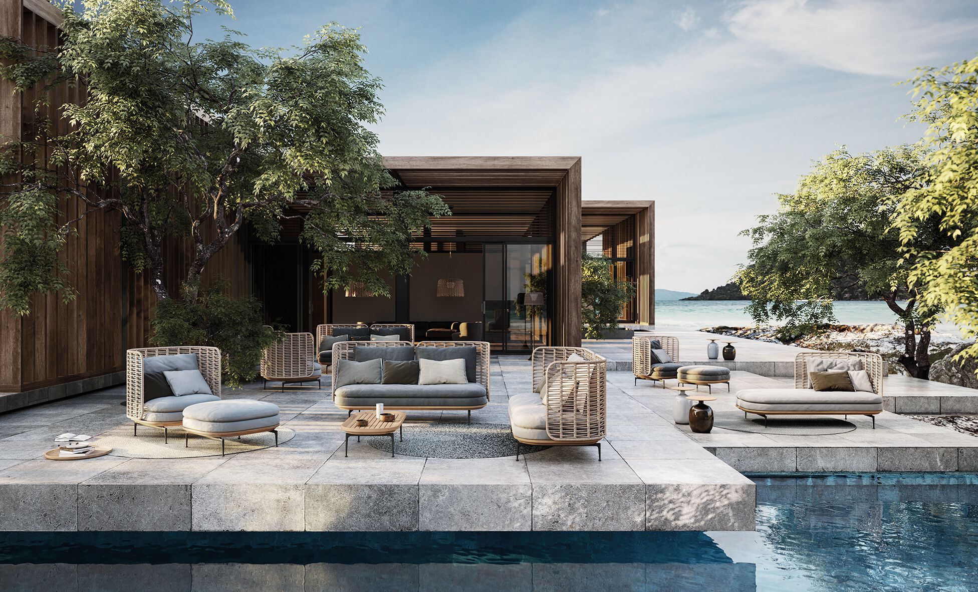 Тканевая квадратная Садовая подставка для ног Gloster ARCH-00141246 - Вид №2