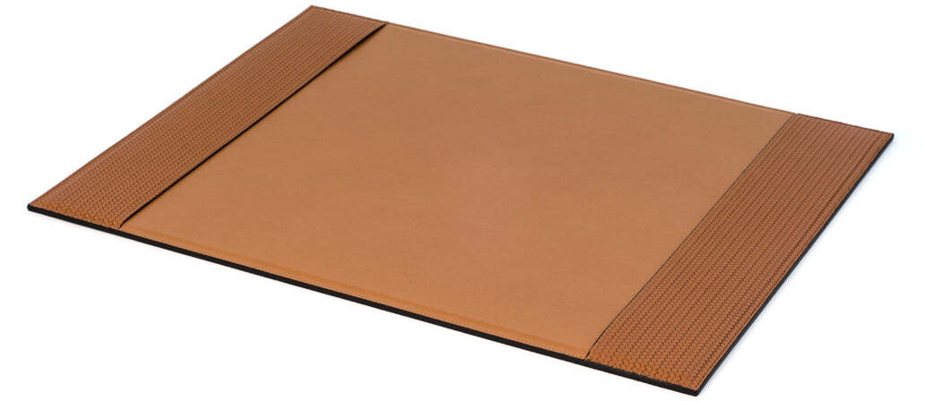 Настольный коврик с боковыми лентами - 56X42,5 см / тканая кожа_светло-серый