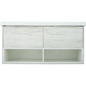 Тумба под раковину подвесная «Дана» 125 см цвет дуб крафт белый