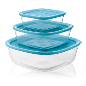218852134 Набор из 3-х контейнеров forme casa синий Guzzini