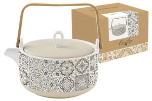 Чайник фарфоровый с ручкой 0,85 л серый Casadecor EASY LIFE ОРНАМЕНТ 00-3973444 Серый