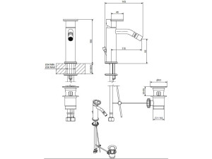 Смеситель для биде из хромированной латуни
