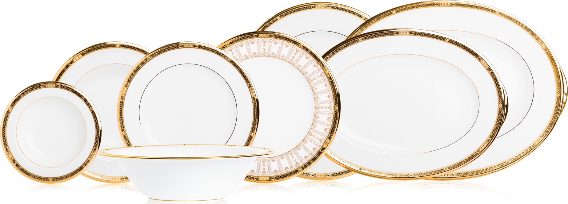 10654840 Noritake Сервиз столовый Noritake "Чатлайн, золотой кант" 6/33 Фарфор костяной 